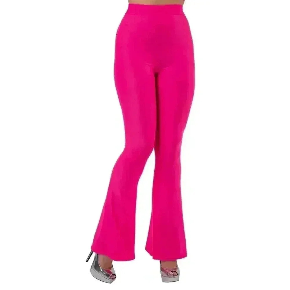 Women's Sheer Pants With Built In Shorts Pink Size Medium/Large Retro Flared